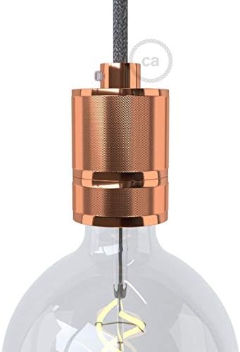 creative cables Knurled Aluminium - Single Ferrule Light Bulb Socket kit - E26 - Copper