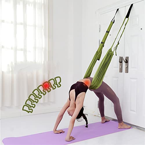 Generic Aerial Yoga Rope Split Pull Belt Inverte Pull Belt Widening Cloth Ladies And Children Lower Waist Trainer (Color : Green, Size : 160Cm*3.8Cm*4Mm) #TOP2