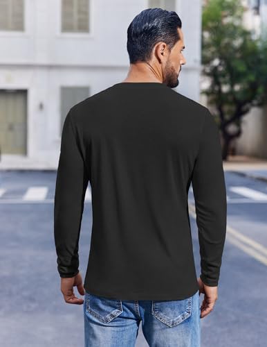 COOFANDY Mens Henley Shirts Long Sleeve Lightweight Buttons T-Shirts Casual Basic Pullover Top3