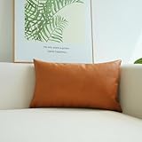 JOJUSIS Modern Leather Throw Pillow Cover for Couch Sofa Bed 12 x 20 Inch 100% Faux Leather
