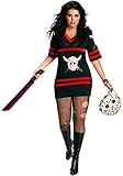 Womens Plus-Size Secret Wishes Full Figure Friday The 13th Miss Voorhees Costume, Black, One Size