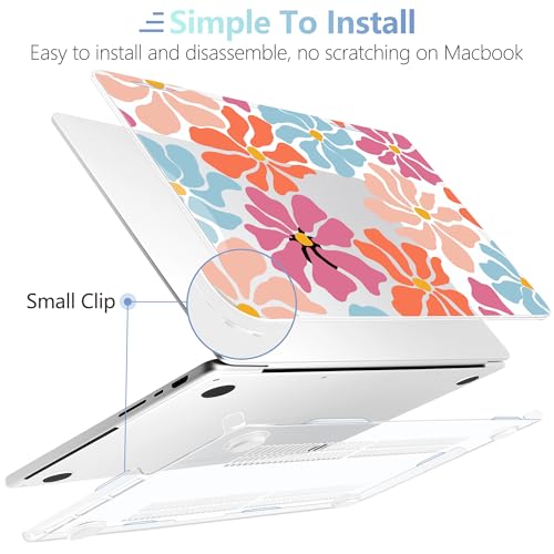Image of MEEgoodo Case for MacBook Pro 14 inch (M5 /M4 /M3 /M2 /M1) Pro /Max 2026 2025 2024 2023 2021, Laptop Case Fit Model A3427 /A3426 /A3434 /A3112 /A3401 /A3185 /A2918 /A2992 /A2779 /A2442, Minimalist Style Floral