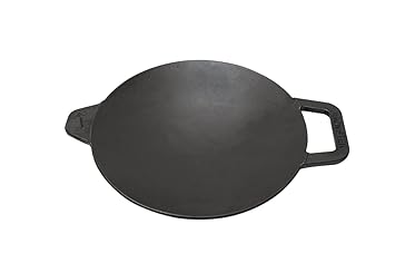 IRONSTER Iron Tawaa for Bhakari Pre-Seasoned cast | Jowar bhakri/Bajra bhakari/Makai bhakari |Gas Stove, Grill & Open Fire Cooking | Chemical Free Healthy & Non Toxic Cookware | Black (2.2kg)