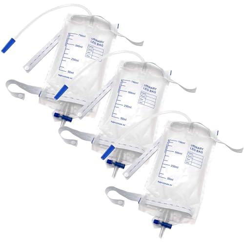 3 Pack Leg Bags for Catheters with 2 Adjustable Elastic Straps, Large Capacity Catheter Leg Bags for Men and Women, Leg Urine Bags for Easy Flip Drain