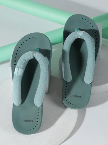 Image of CHUPPS Plush Beige Drift Orthopedic Slippers | Soft Footpharma Footbed | Breathable Ventilation Holes | Lightweight Flip Flops | Anti-Skid Chappals for Everyday For Womens
