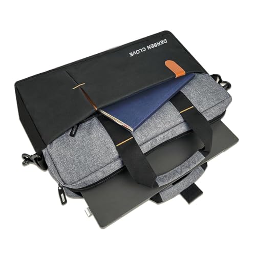 Image of DERBEN CLOVE laptop messenger 15.6 inch bag | handbag briefcase office side shoulder sling bag for women | stylish daily office going for men and ladies | Lightweight Padding Spacious - Black /Grey