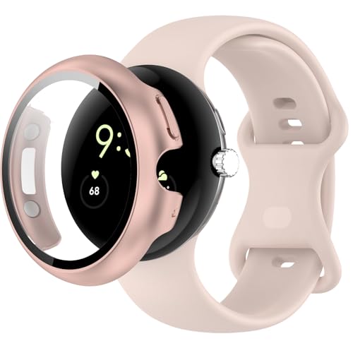QHBAMD Google Pixel Watch 4 41mm 45mm �E�H�b�`�o���h �\�t�g�V���R�� �h�� �X�|�[�c���X�g�o���h �����p�X�g���b�v �r���v�P�[�X�t�� �j�����p