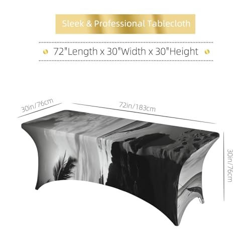 Nappe rectangulaire infroissable et lavable en élasthanne stretch 1,8 m - 6