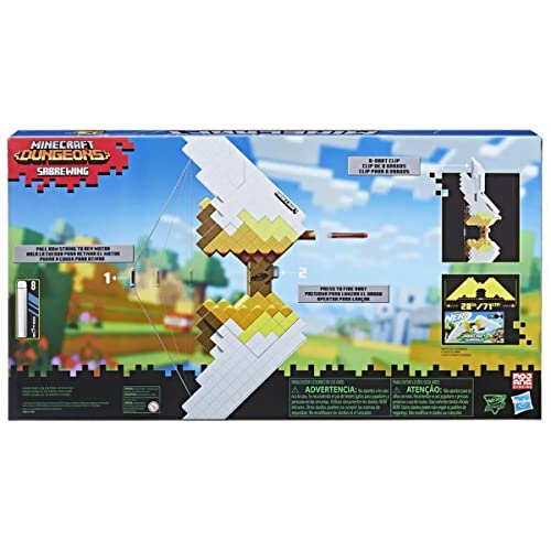 Nerf Minecraft Sabrewing - Lança Dardos com 8 Dardos Nerf Elite inclusos - F4734 - Hasbro