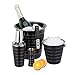 Relaxdays Set da Cocktail per Alcolici da 5 pz, Acciaio, Shaker 500 ml, Porta Ghiaccio, Pinze, Cestello, Misurino,nero
