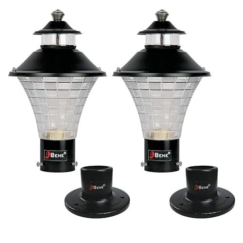 Image of BENE Geruit Outdoor Lamp with Base Stand (Black, 18 Cms, Pack of 2 Pcs)