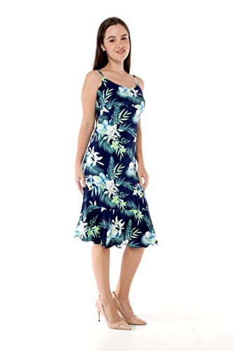 Image of Women's Hawaiian Mermaid Ruffle Dress Signature Prints | Mermaid Silhouette; Ruffle Hem; Soft Rayon Fabric; Signature Floral Prints; Resort Vacation Style