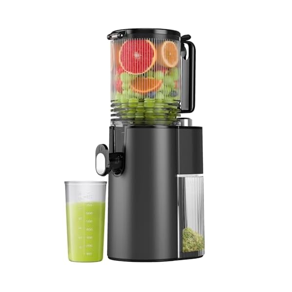 Cold Press Juicer, 5.8″ 80oz Feed Chute Juicer, 350w Slow Masticating Juicer with 42oz Integrated Pulp Cup, Juicer Machines for Whole Vegetables and Fruits