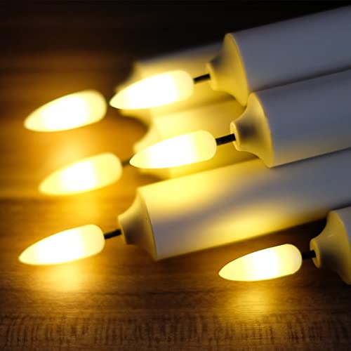 10 Pack Window Candles +20 AA Batteries(Include,Run More Than 400 Hours) + Candleholders + Suction Cups+ 2 Remote. 8'' Tall. IVORY LED Battery Powered Candle. 3D Flickering Wick, Timer Function by NONNO & ZGF - Image 5