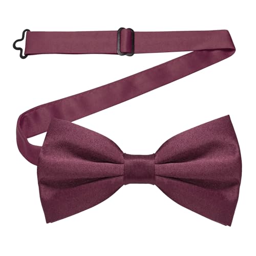 Image of JEMYGINS Solid Color Pre-tied Bow Tie Adjustable Bowtie for Men
