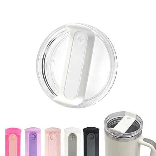 Fabuerdia 40 OZ Tumbler Lid Replacement Compatible for Stanley Quencher H2.0 1 Pack BPA Free Clear Lid Replacement for Stanley Cup Accessories(Clear-White)