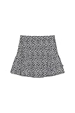 Jupe short Onourisgi à motif floral bleu nuit et blanc avec taille élastiquée et tissu fluide pour plus de confort.