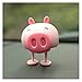 Mignon Décoration Nodding Ours Décorations voiture Voitures Tableau de bord Mélangisme Remuer la tête Cat Doll danse Jouets Accessoires cadeaux (Color : Pink Pig)