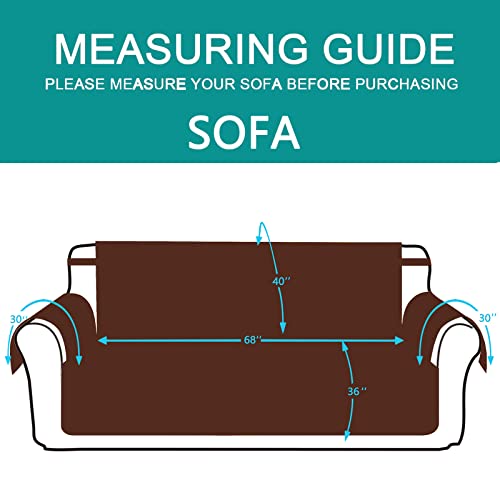 U-Nice Home Reversible Sofa Cover Couch Cover For Dogs With Elastic Straps Water Resistant Furniture Protector For Pets Couch Cover For 3 Cushion Couch (Sofa, Brown/Beige) #TOP5