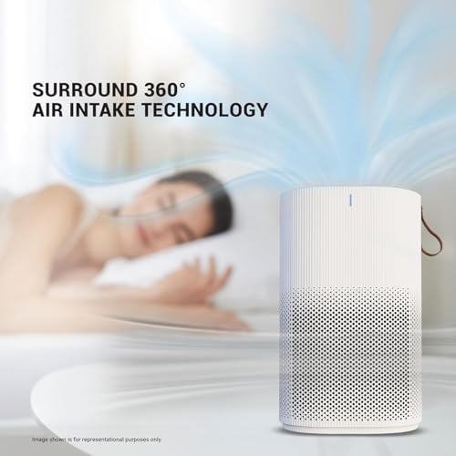 Image of Eureka Forbes Air Purifier 150 for bedroom | Covers upto 200 Sq. Ft. | True HEPA H13 Filter & Surround 360 Air Technology | Removes 99.97% Dust & Particulate Matter | 3-Stage Purification