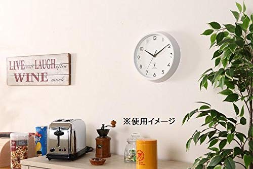 Amazon.co.jp: 不二貿易 掛け時計 電波時計 直径27cm ホワイト