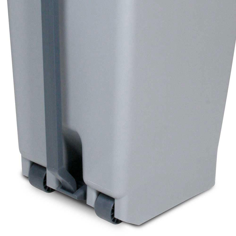 BRB Tretabfalleimer mit Rollen, Inhalt 60 Liter, HxBxT 700x380x490 mm (grau/schwarz)