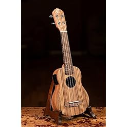 Ortega RFU10ZE Ukulélé soprano avec housse/Cordes Aquila/syntoniseur/préamplificateur Bois Zebrawood/Satin – Image 4