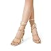 DREAM PAIRS Strappy Heels for Women, Rhinestone Straps, 4-Inch Stiletto High Heels, Square Toe, Open Toe Sandals, Prom Party Night Out Shoes, Size 8,Gold,SDHS2239W
