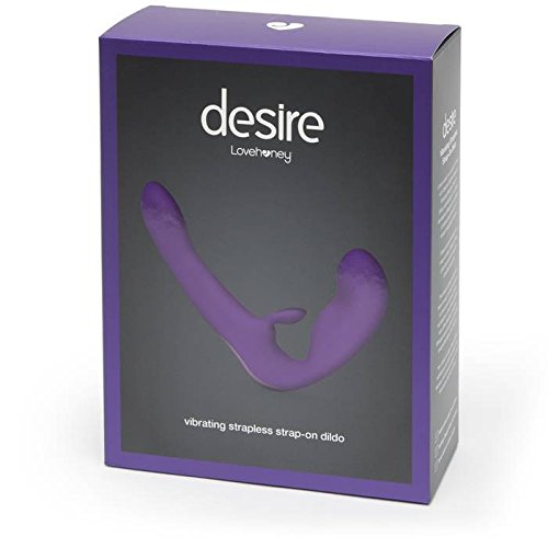 Lovehoney Desire Luxury Vibrating Strapless Strap On Dildo - 5 Inch Silicone Double Ended Dildo For Women - Waterproof & Rechargeable Rabbit Vibrator - Purple Dildo #TOP7