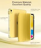 TiMOVO Case for iPad A16 11th Generation 2025 11 Inch/iPad 10th Generation 2022 10.9 Inch with Pencil Holder, Slim Stand Cover with Translucent Back, Support Touch ID, Auto Wake/Sleep, Light Yellow