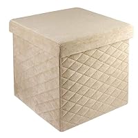 Baroni Home Pouf Cube en Velours pour Salon avec Couvercle Ouvrable, Repose-Pieds Cubique pour Chambre, Tabour