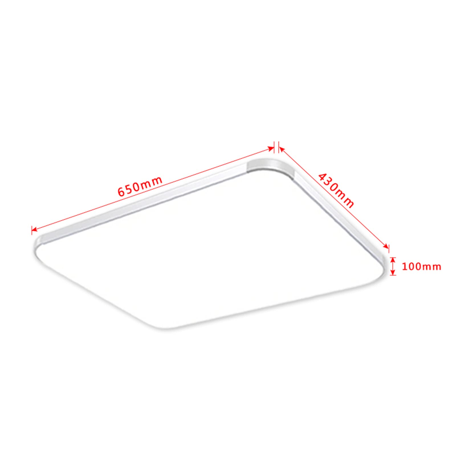 YRHome Lampada da soffitto da 72 W, dimmerabile, moderna, con telecomando, ultra sottile, per corridoio, soggiorno, camera da letto, argento