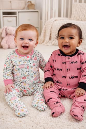 Image of TuddyBuddy Baby Girl's Cotton Printed Full Sleeves Sleepsuit /Footed Rompers for Baby Girl