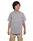 Champion Boys Big Boys' Short Sleeve Jersey Tee, Light Steel, Small