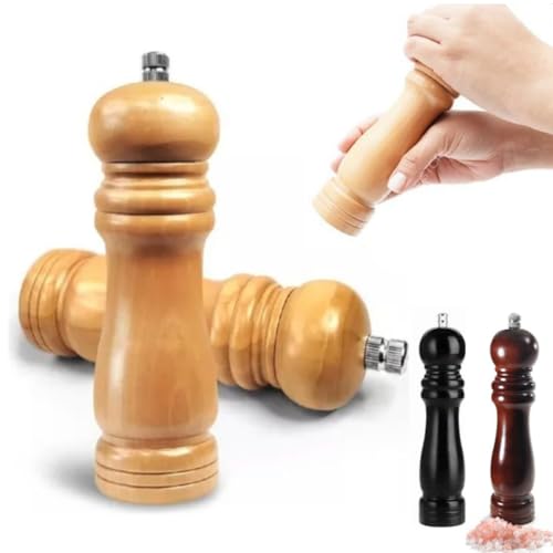 Moedor Pimenta Sal cozinha 20 CM Churrasqueira Tempero Condimentos MADEIRA LAMINA CERAMICA TRITURADO