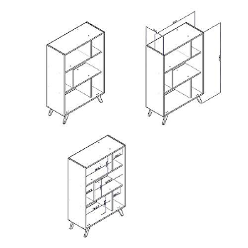 Estante Para Livros Com Nichos Retrô Rt 3015 - Preto