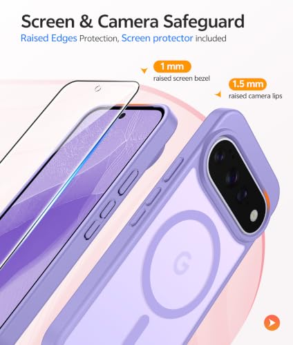 Image of FNTCASE for Google 11 /11 Pro Case, Compatible with Magsafe Light Purple | Screen Protector, Translucent Matte, 14FT Military Grade Drop Protection, Shockproof Protective Phone Cover, Light Purple