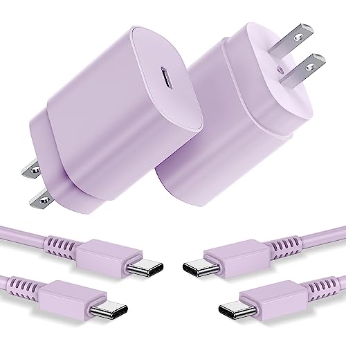 Type C Charger, 2 Pack 25W PD USB C Wall Charger Super Fast Charging Block & 3ft Android Phone Charger Cable for Samsung Galaxy S23 S22 S21 S20 Plus Ultra, Note 20 10 9 8/ S10 S9 S8 Pixel 6 5 4 Pro XL