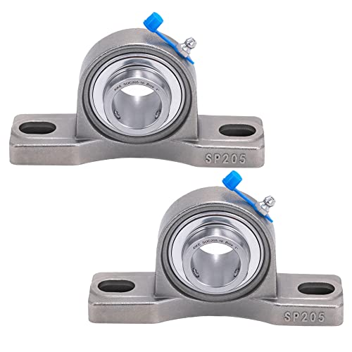 XIKE 2 Pcs SUCP205-16 Bore 1" All Stainless Steel Pillow Block Square Flange Mounted Ball Bearings, Solid Base and Self Aligning. by XiKe - Used condition - US$29.29