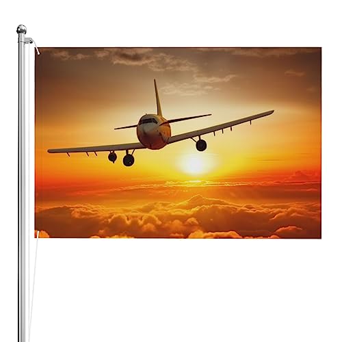 Drapeau avion au coucher du soleil pour jardin et décoration murale de fête extérieure