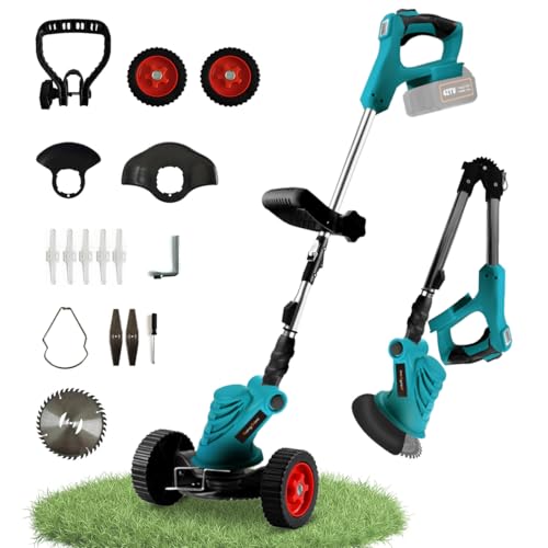 ConBlom Tagliabordi a Batteria per Makita 18V, Tosaerba a batteria brushless, altezza di taglio, per prati fino a 500 m² Tagliabordi a Batteria