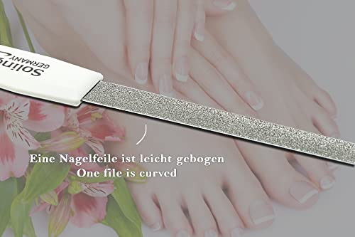 Foto von SMI 5 Stück Solingen Saphirnagelfeile Set + Hohlfeile gewölbt/gebogen Saphir Nagelfeilen Doppelseitige Maniküre Pediküre Nagelfeile Fein/Grob - Made in Germany