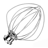 KN256WW Stainless steel 6-wire mixer, kitchen aid whisk attachment, compatible with 5plus-6Quart Bowl lift Stand mixer, Food grade, suitable for mixing cream and cake, dishwasher washable