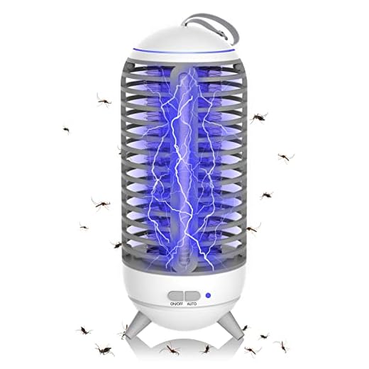 Bug Zapper with Auto Light Sensor, Cordless & Rechargeable Mosquito Zapper Indoor Outdoor, 2 in 1 Lighting and Zapping, High Powered UV Light Fly Trap 360 Degree Mosquito Killer