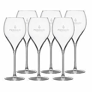 F.lli Lunelli S.p.A. Ferrari Champagnerglas mit Logo und 0, 1 l Eichstrich / 6-teiliges Gläser-Set, Transparent