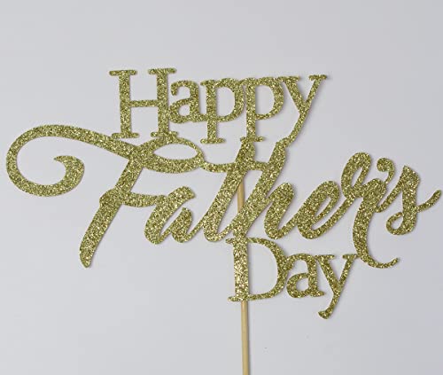 Starsgarden Happy Father's Day Cake Topper The Man The Myth The Legend Cake Topper,Dad Birthday,Father To Be Cake Decor,Happy Farther's Day Party(Gold Dad) #TOP4