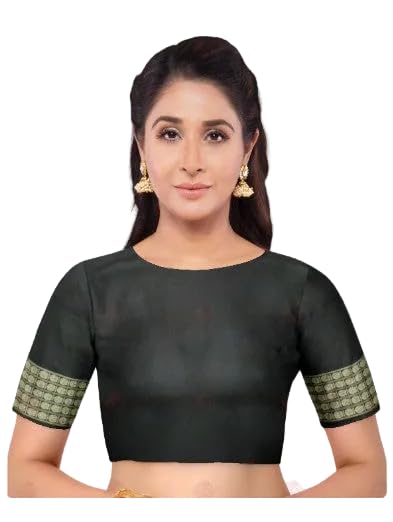 Unstitched Sambalpuri Silk Blouse Piece, Black Color, 1 mtr-image-42