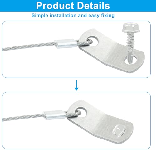 LifCratms 3 Pcs 316 Stainless Steel Lanyard Cable, Safety Wire with Quick Release Ring for Loss Prevention, Plastic Coating Tether Length 6\", Free Installation Screws
