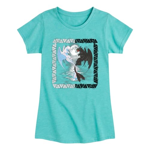 How to Train Your Dragon - Tootless and Luna - Girls Fiited Tee Turquoise