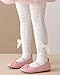 CHUNG Baby Girls Cotton Tights Thin Hollowed Summer with Bowknot Mesh Lace Fashion Toddler Footed Legging Pantyhose (S, 1-2Y,3White)